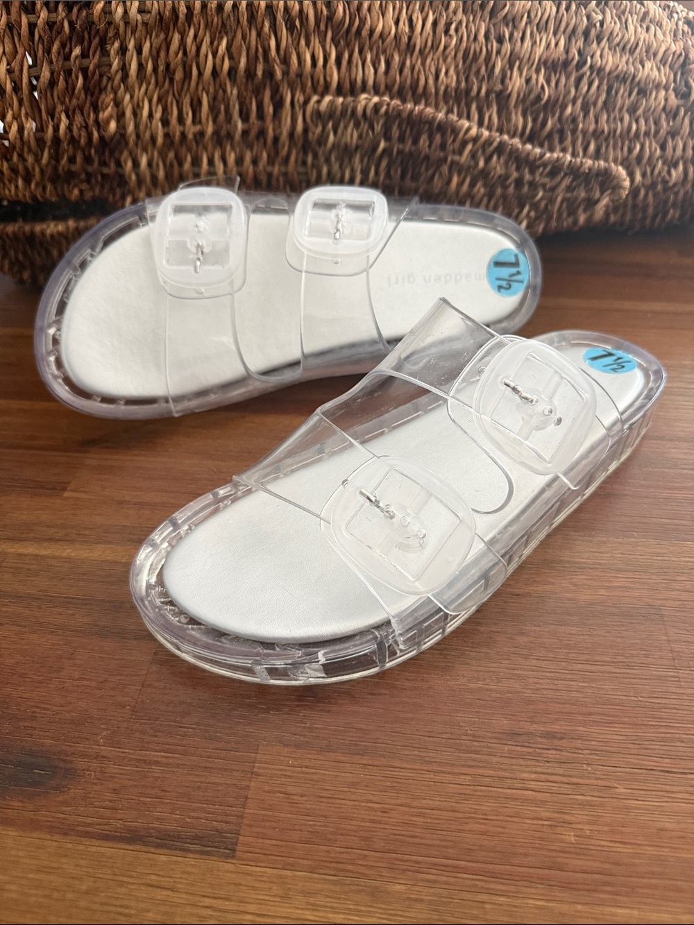 Madden Girl Clear Jelly Slide Sandals